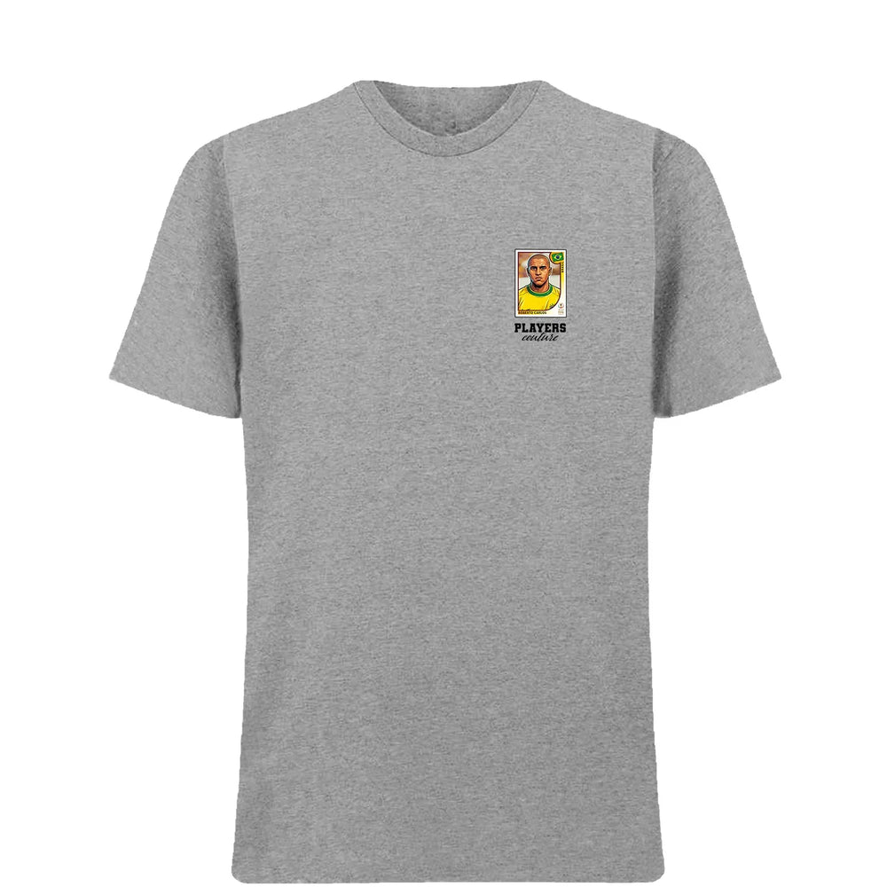 Roberto Carlos World Cup t-shirt – grey men's t-shirt featuring the Roberto Carlos World Cup Players Couture logo