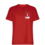 Roberto Firmino 9 Football t-shirt – red men's t-shirt featuring the Roberto Firmino 9 Football Players Couture logo