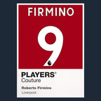 Roberto Firmino 9 Football Shirt Frame Men's Hoodie – navy close-up detail shot of the Roberto Firmino 9 Football Players