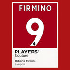 Roberto Firmino 9 Football Shirt Frame Men's Hoodie – red close-up detail shot of the Roberto Firmino Players Couture logo