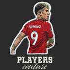 Roberto Firmino Badge Men's Hoodie – black close-up detail shot of the Roberto Firmino Players Couture logo design