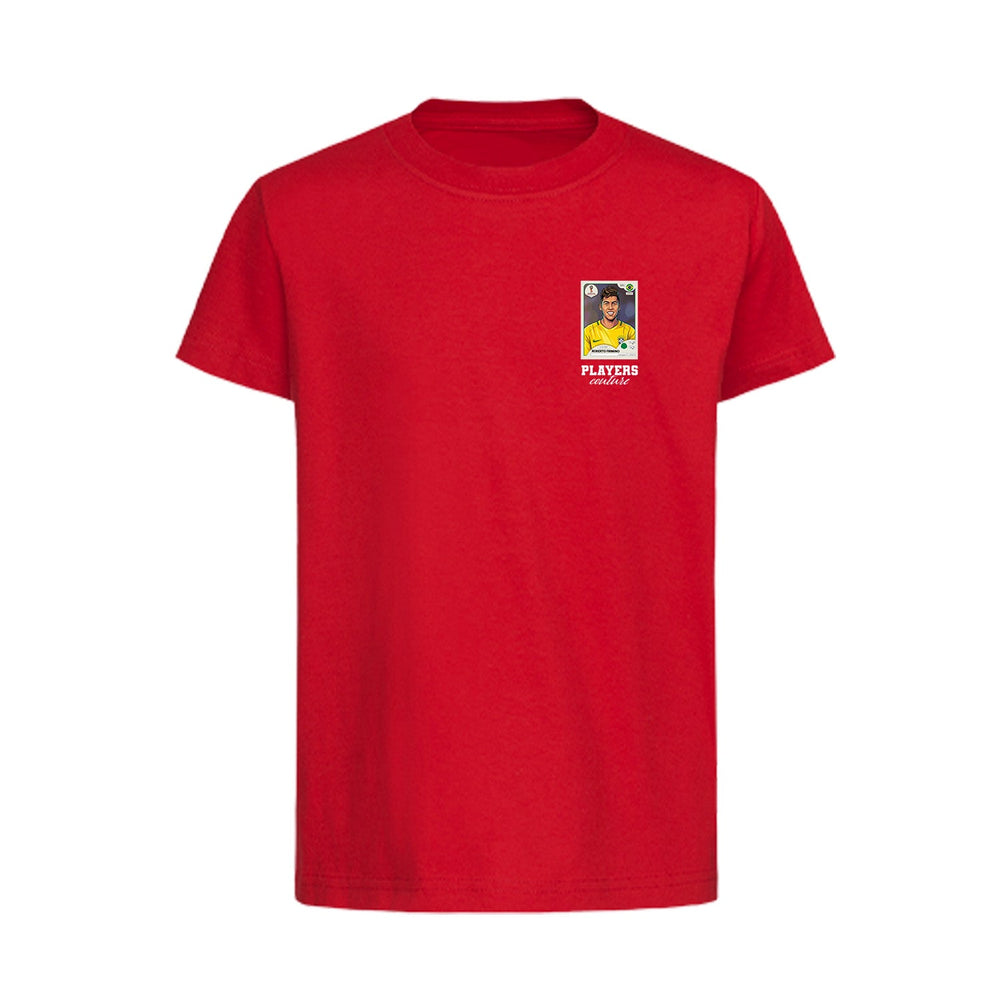 Roberto Firmino World Cup Sticker Kids T-Shirt – roberto firmino sticker kids red tshirt Players Couture design
