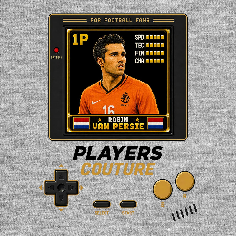 Robin van Persie 1P 8-Bit t-shirt retro gaming design by Players Couture