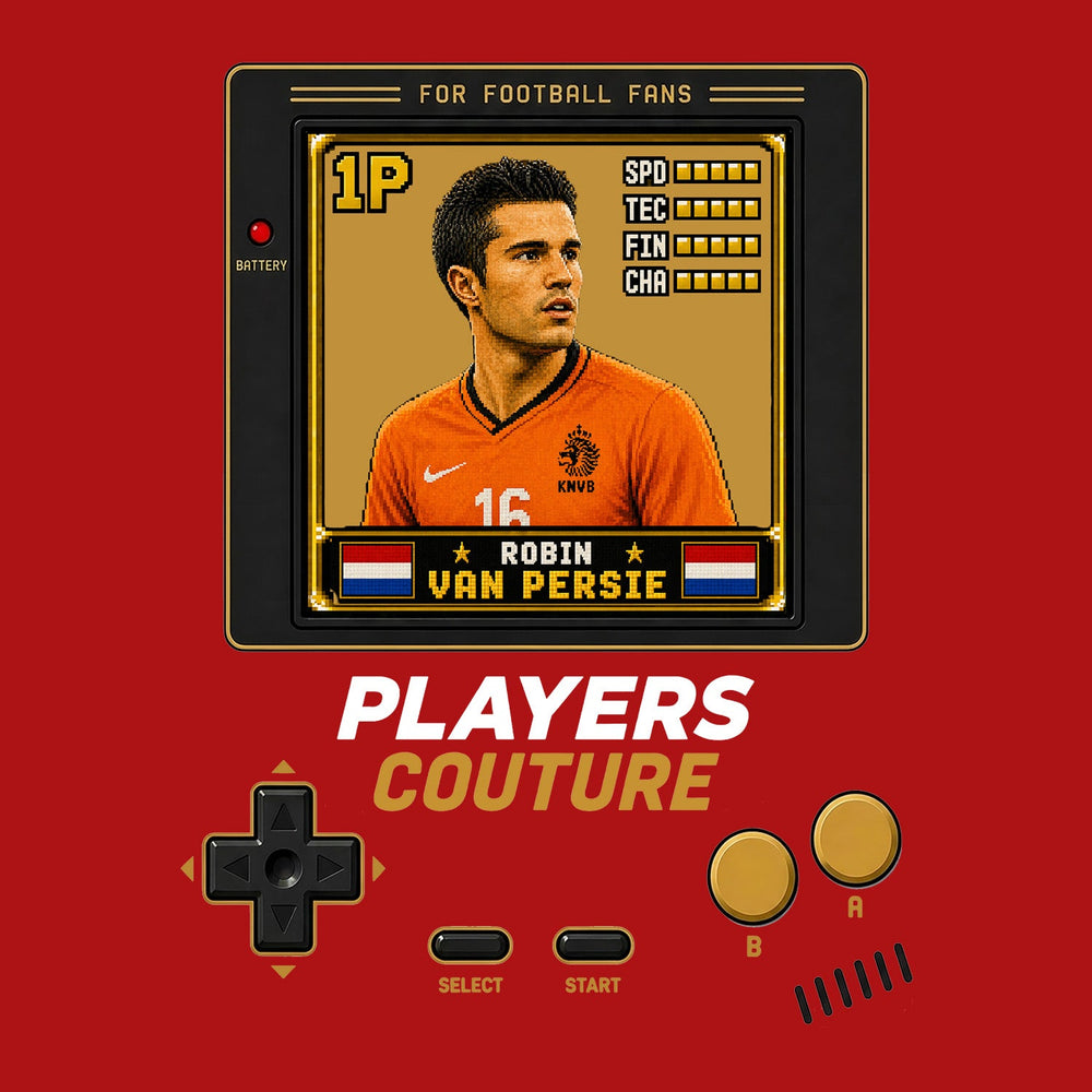 Robin van Persie 1P 8-Bit t-shirt retro gaming design by Players Couture