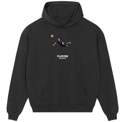 Robin van Persie hoodie – black men's hoodie with white Robin van Persie letters and Players Couture logo on the chest