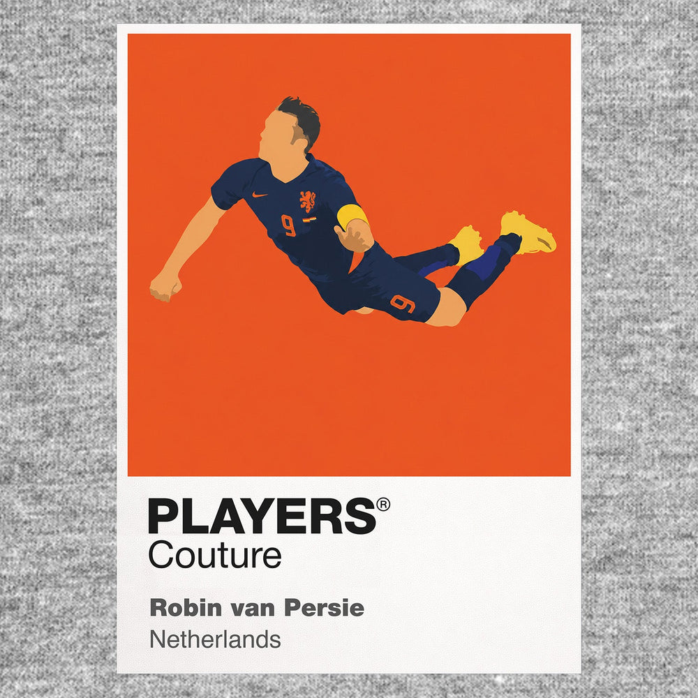 Robin van Persie Netherlands Icon Frame Men's Hoodie — Gray Artwork