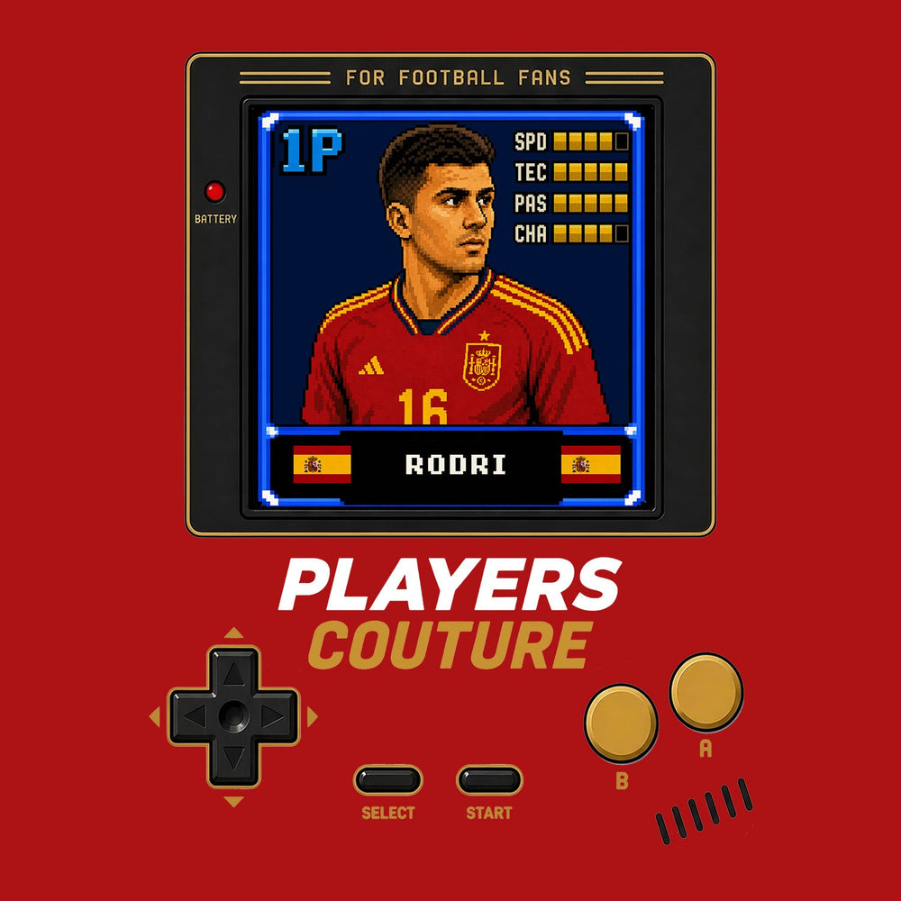 Rodri 1P 8-Bit t-shirt retro gaming design by Players Couture