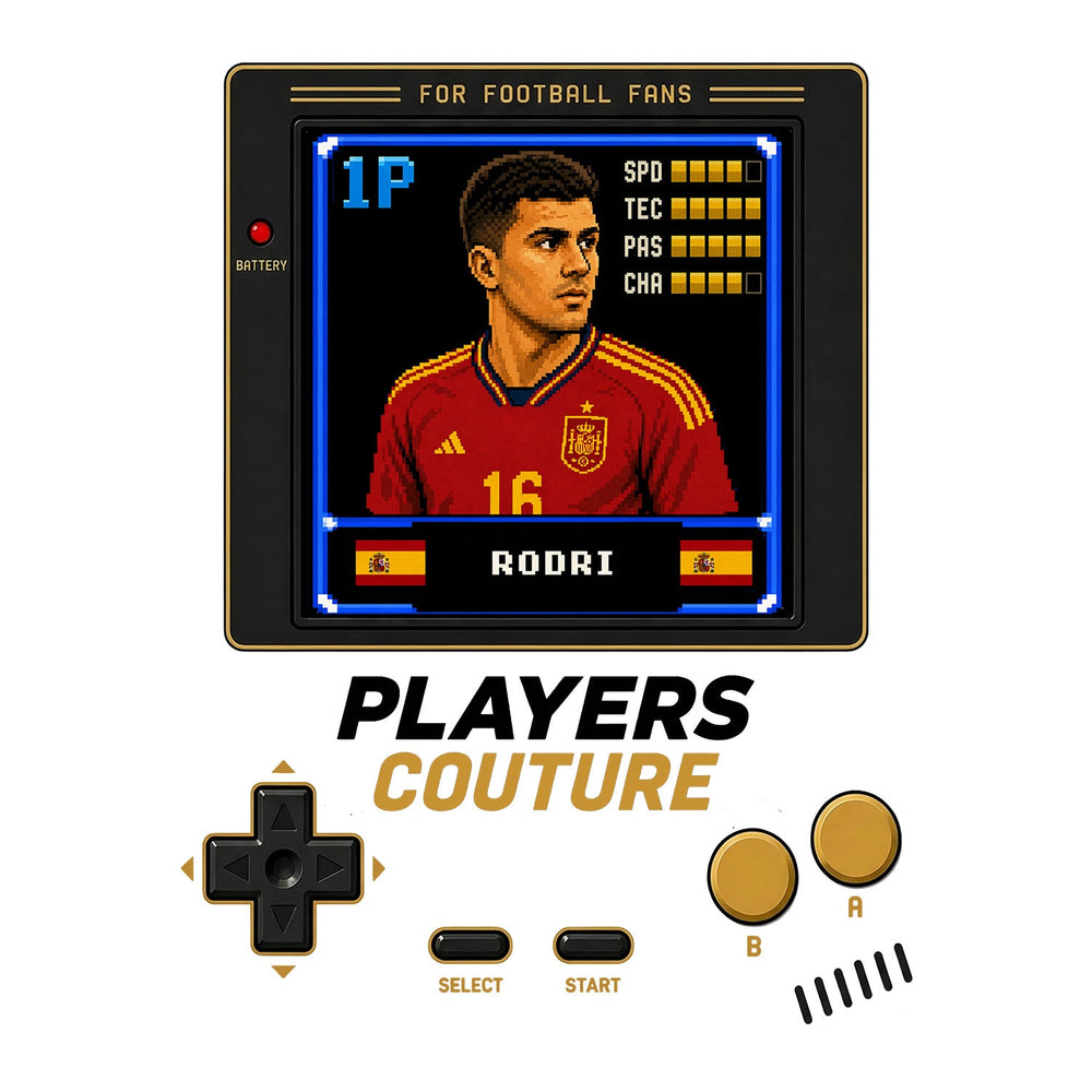 Rodri 1P 8-Bit t-shirt retro gaming design by Players Couture
