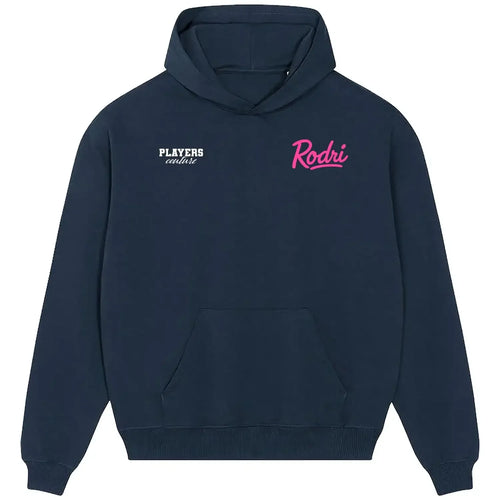 Rodri hoodie – navy men's hoodie featuring the Rodri Players Couture logo