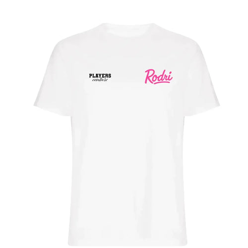 Rodri t-shirt – white men's t-shirt featuring the Rodri Players Couture logo