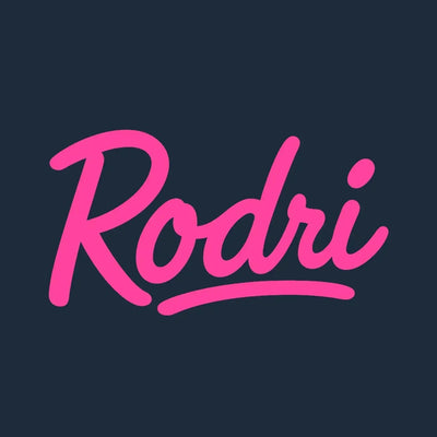 Rodri Logo Men's T-Shirt – navy close-up detail shot of the Rodri Players Couture logo design