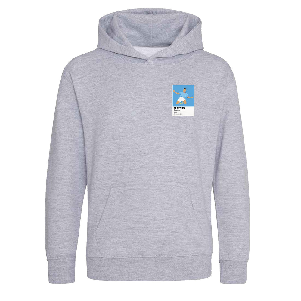 Rodri Manchester City Icon Frame Kids Hoodie — Gray