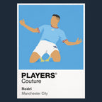Rodri Manchester City Icon Frame Men's Hoodie — Navy Artwork