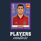 Rodri World Cup Sticker Kids T-Shirt – rodri navy Players Couture design