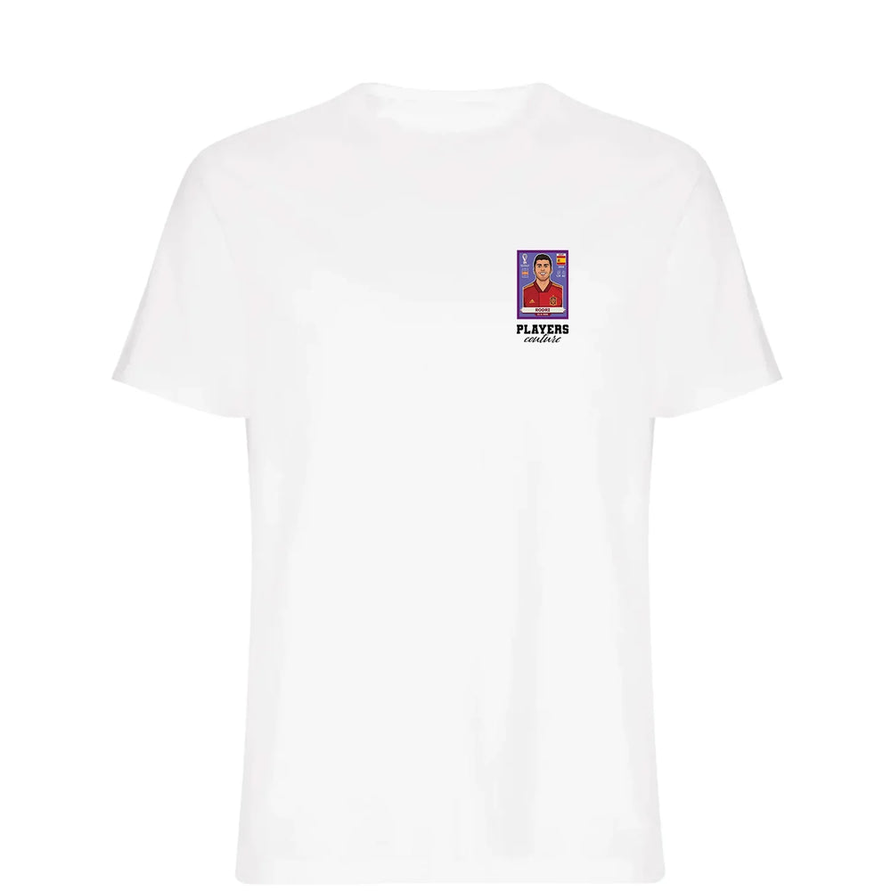 Rodri World Cup t-shirt – white men's t-shirt featuring the Rodri World Cup Players Couture logo