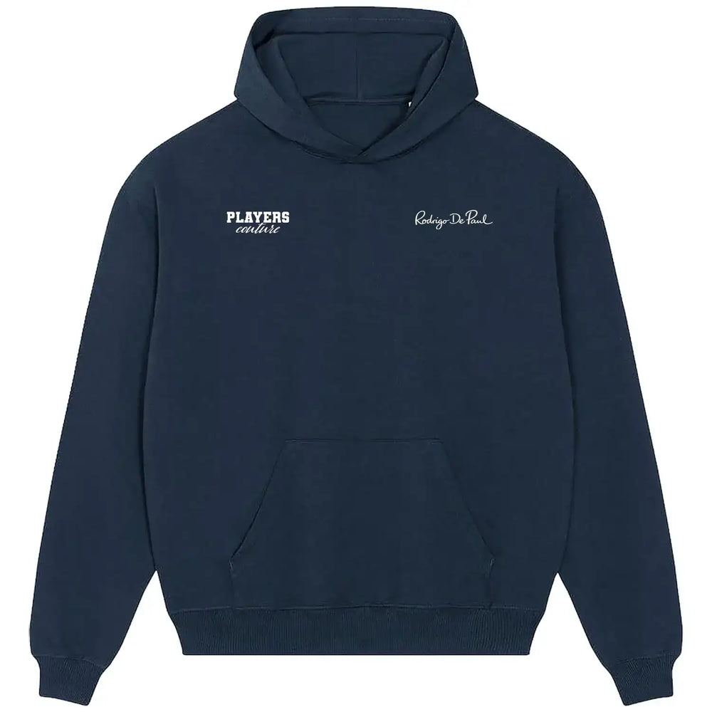 Rodrigo De Paul Logo Players Couture Men's Casual Hoodie - Navy / S | Argentina, Atletico Madrid, Fashion Collection, Football, Hoodies, Inter Miami, Men's, Udinese, Valencia, Volume 1