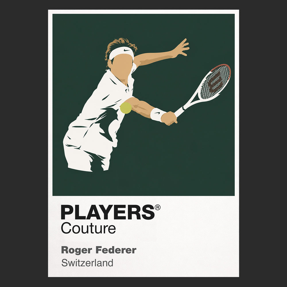 Roger Federer White Tennis Icon Frame Men's T-Shirt