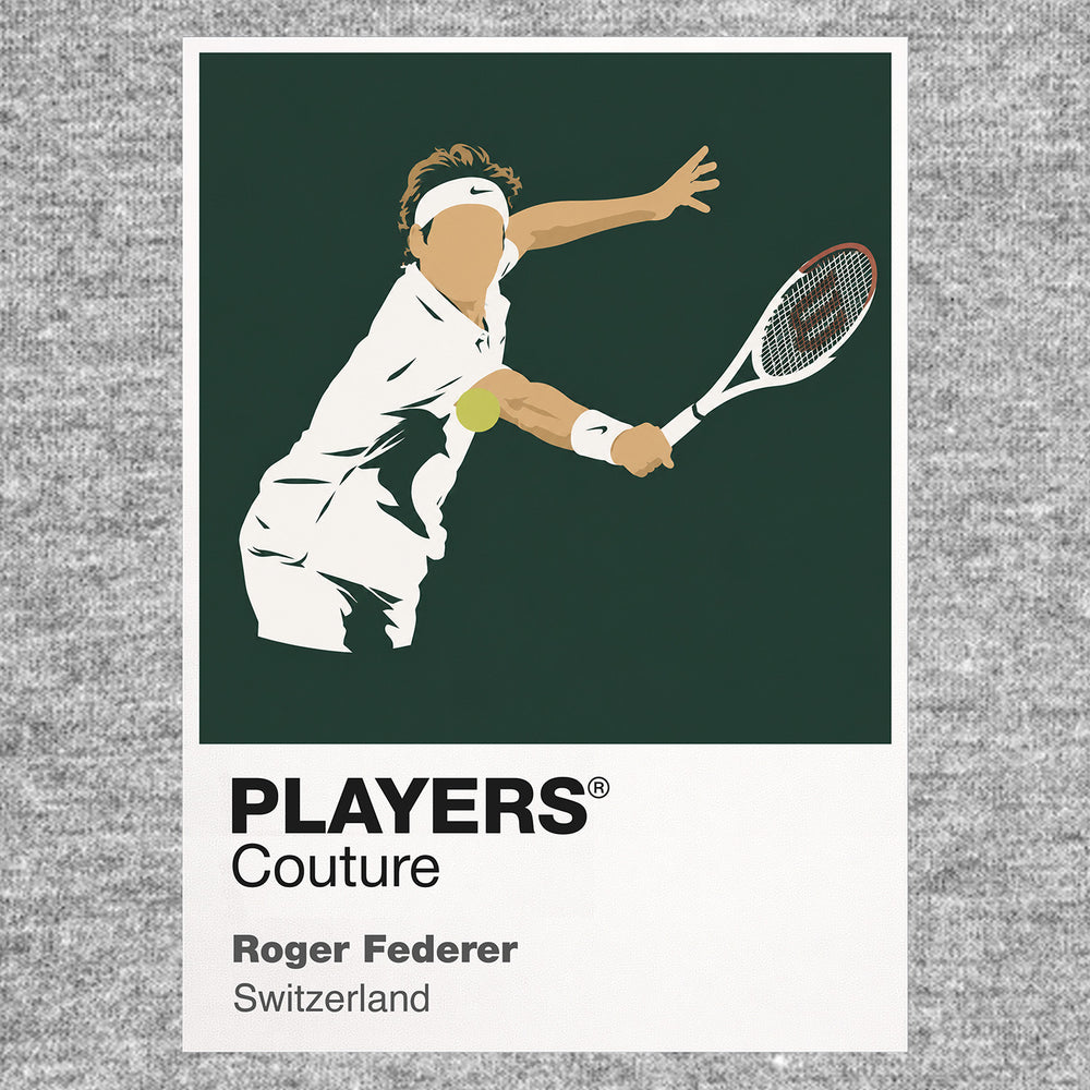 Roger Federer White Tennis Icon Frame Men's T-Shirt
