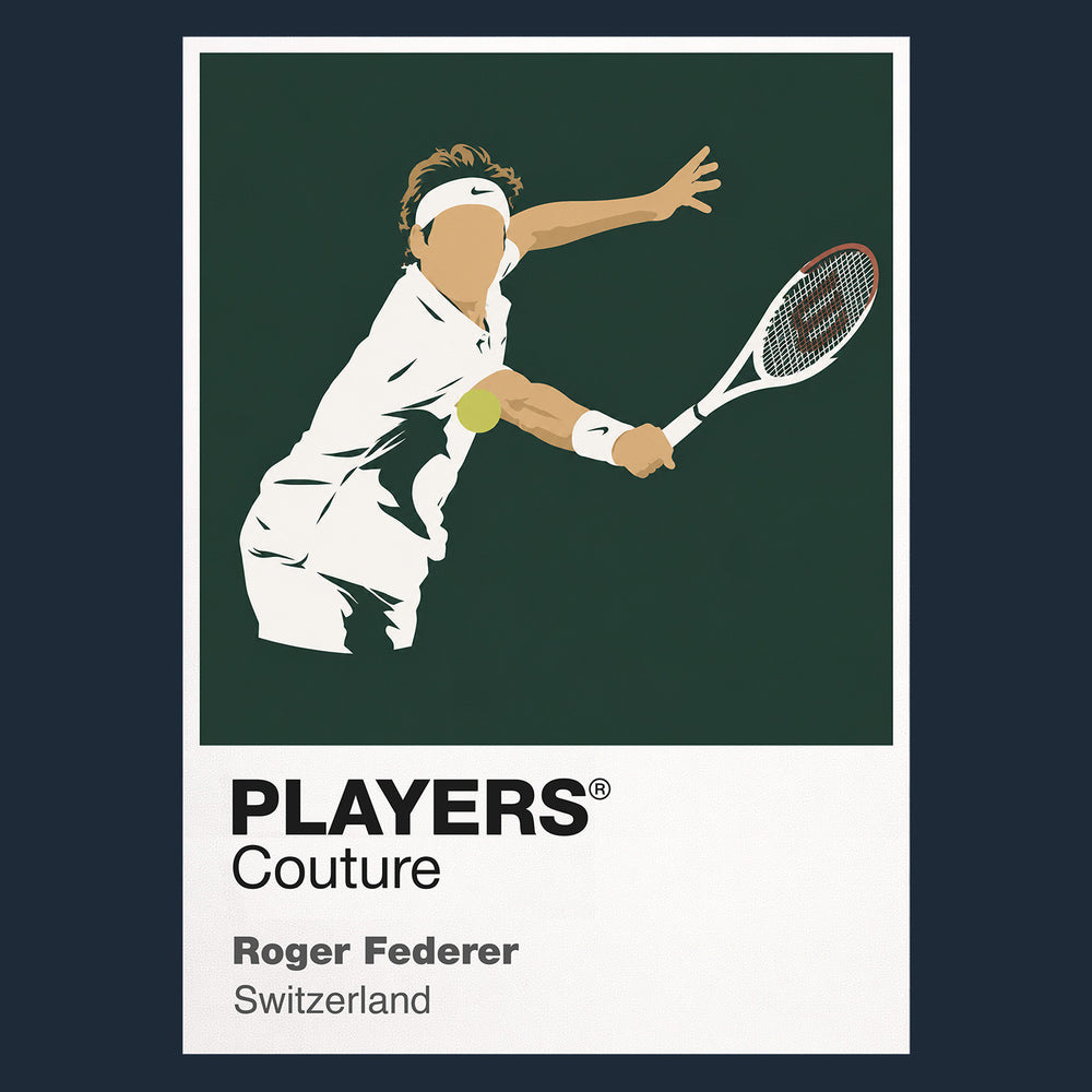 Roger Federer White Tennis Icon Frame Men's T-Shirt