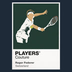 Roger Federer White Tennis Icon Frame Men's Hoodie