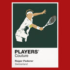 Roger Federer White Tennis Icon Frame Men's Hoodie