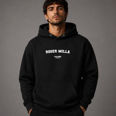 Roger Milla name-print hoodie - black