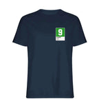 Roger Milla 9 Football t-shirt – navy men's t-shirt featuring the Roger Milla 9 Football Players Couture logo