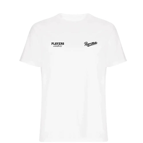 Roger Milla t-shirt – white men's t-shirt featuring the Roger Milla Players Couture logo