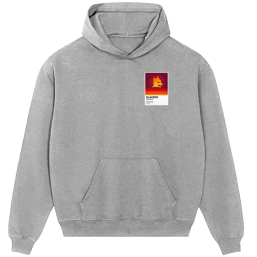 Roma hoodie – grey men's hoodie featuring the Roma Players Couture logo