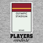 Roma Monopoly Card hoodie – grey men's hoodie with black Roma Monopoly Card letters and Players Couture logo on the chest