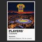 Romario Brazil number 11 Icons in Lights Frame artwork in black