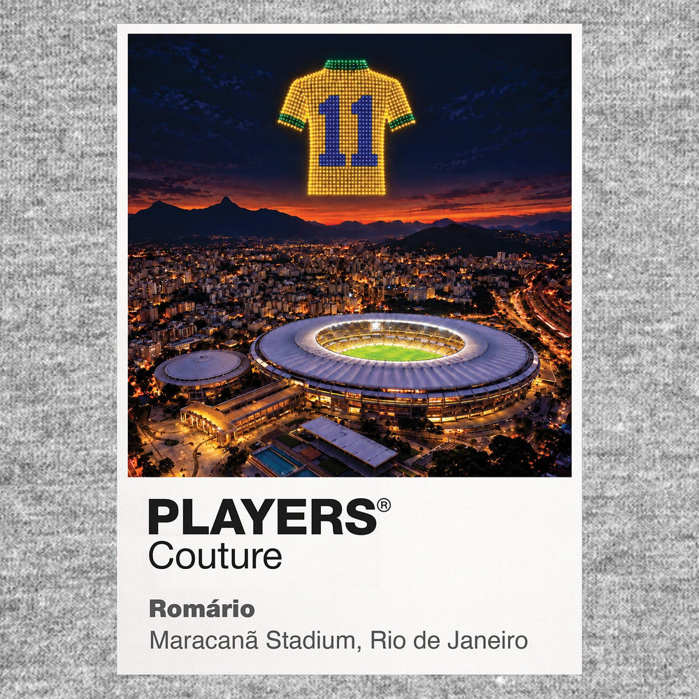 Romario Brazil number 11 Icons in Lights Frame artwork in grey