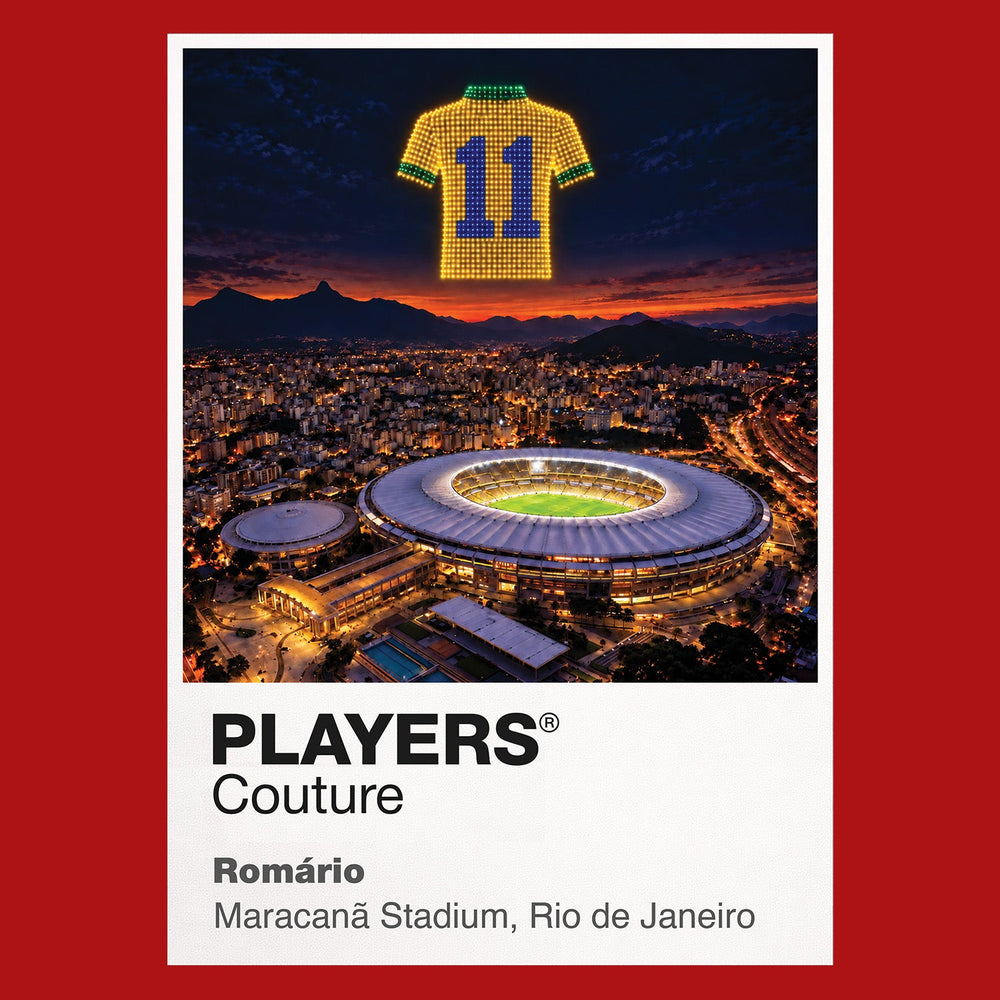 Romario Brazil number 11 Icons in Lights Frame artwork in red