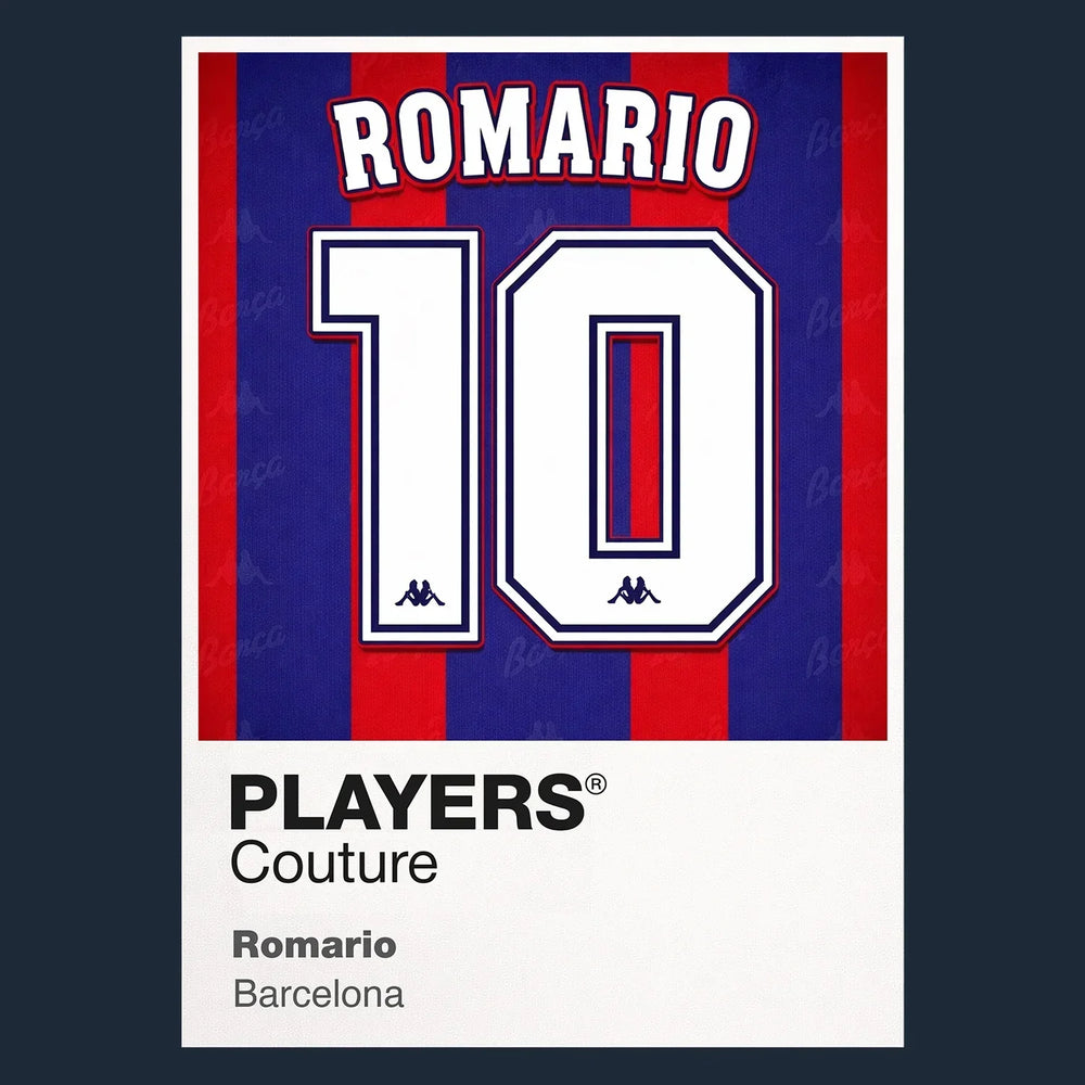 Romario 10 Football Shirt Frame Men's Hoodie – navy close-up detail shot of the Romario 10 Football Players Couture logo