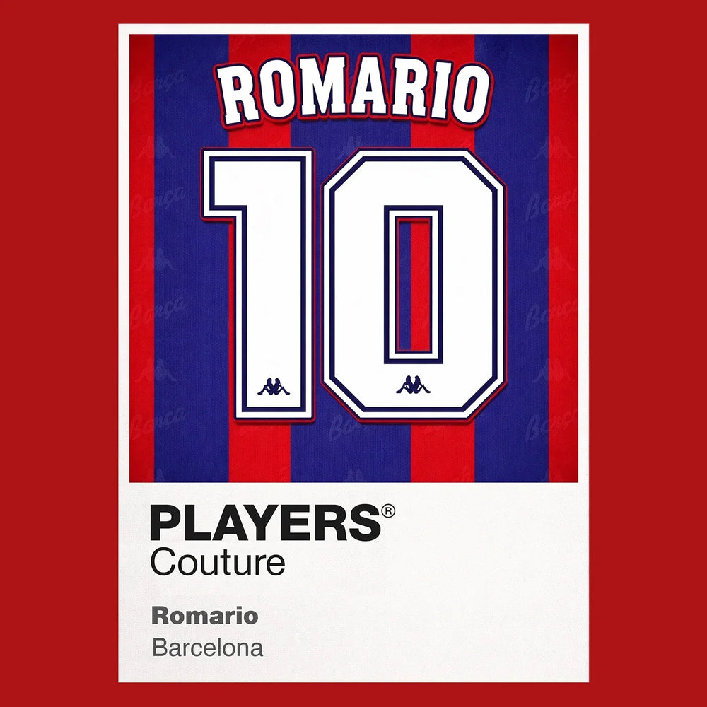 Romario 10 Football Shirt Frame Men's Hoodie – red close-up detail shot of the Romario 10 Football Players Couture logo