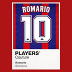 Romario 10 Football Shirt Frame Men's Hoodie – red close-up detail shot of the Romario 10 Football Players Couture logo