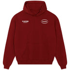 Romario hoodie – red men's hoodie featuring the Romario Players Couture logo