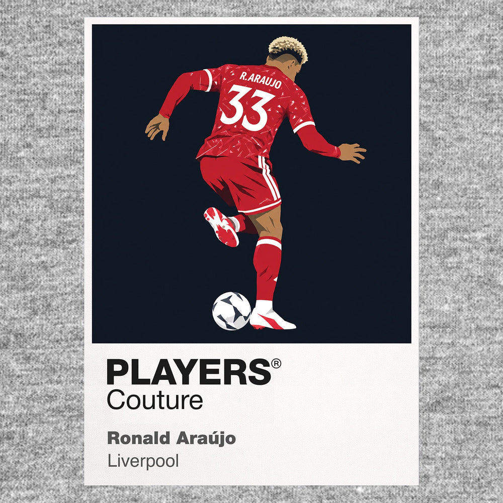 Ronald Araújo Liverpool Icon Frame artwork in grey