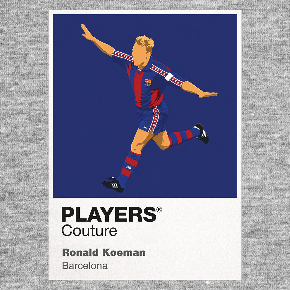 Ronald Koeman Barcelona Icon Frame Men's Hoodie — Gray Artwork