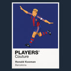 Ronald Koeman Barcelona Icon Frame Men's Hoodie — Navy Artwork