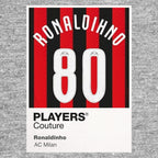Ronaldinho 80 Football Shirt Frame Men's Hoodie – grey close-up detail shot of the Ronaldinho 80 Football Players Couture