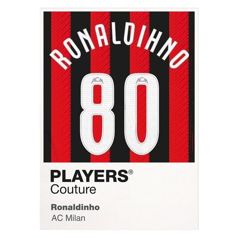 Ronaldinho 80 Football Shirt Frame Men's Hoodie – white close-up detail shot of the Ronaldinho 80 Football Players Couture