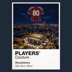 Ronaldinho AC Milan Icons in Lights Frame artwork in navy