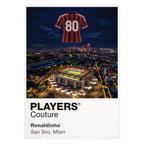 Ronaldinho AC Milan Icons in Lights Frame artwork in white