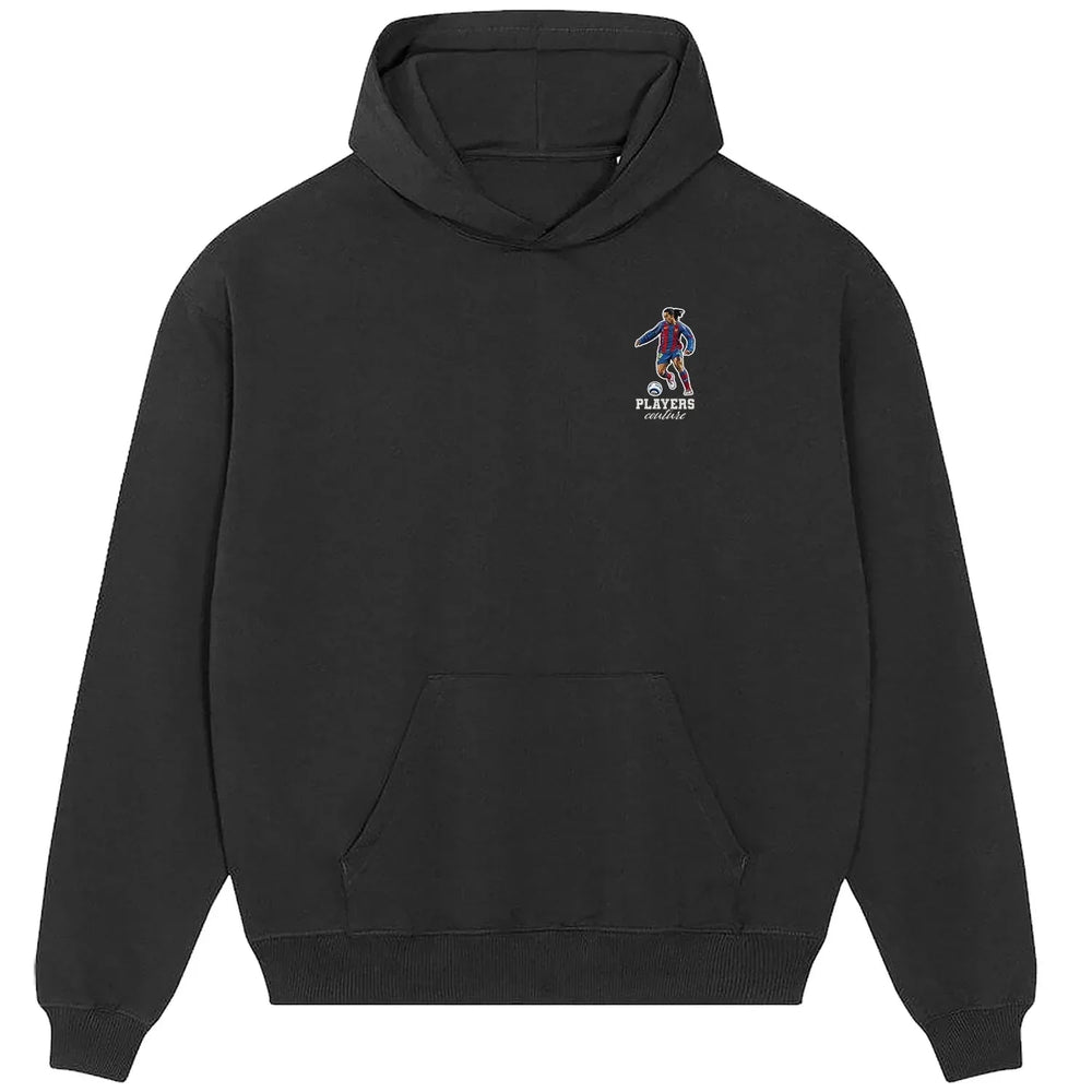 Ronaldinho Barcelona Icon Frame Men's Hoodie in Black - Players Couture Fan Fashion