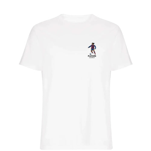 Ronaldinho Barcelona t-shirt – white men's t-shirt featuring the Ronaldinho Barcelona Players Couture logo