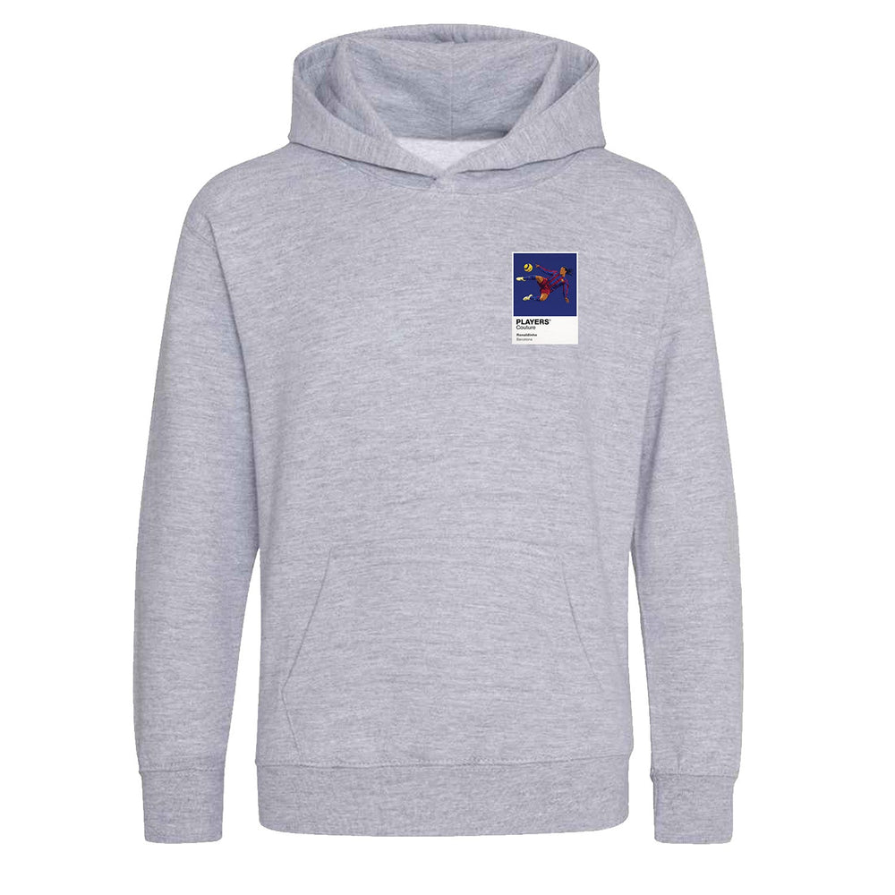 Ronaldinho Barcelona Icon Frame Kids Hoodie — Gray