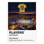 Ronaldinho Brazil number 10 Icons in Lights Frame artwork in white