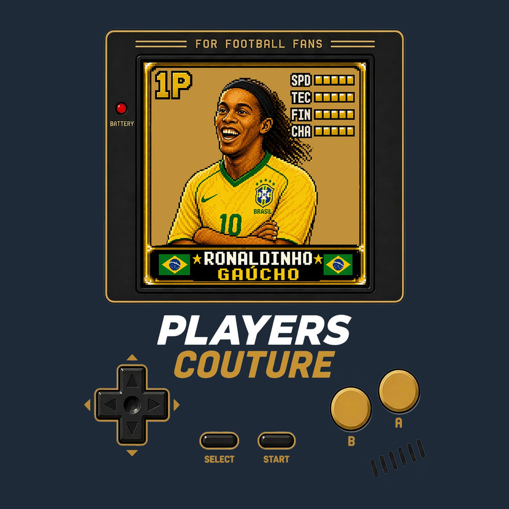 Ronaldinho 1P 8-Bit hoodie retro gaming design by Players Couture