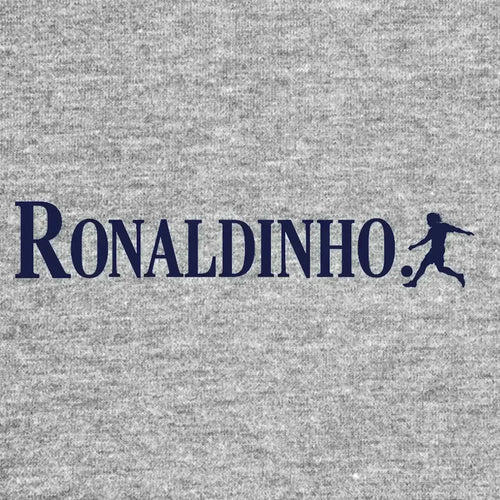 Ronaldinho Logo Kids Hoodie – grey close-up detail shot of the Ronaldinho Players Couture logo design